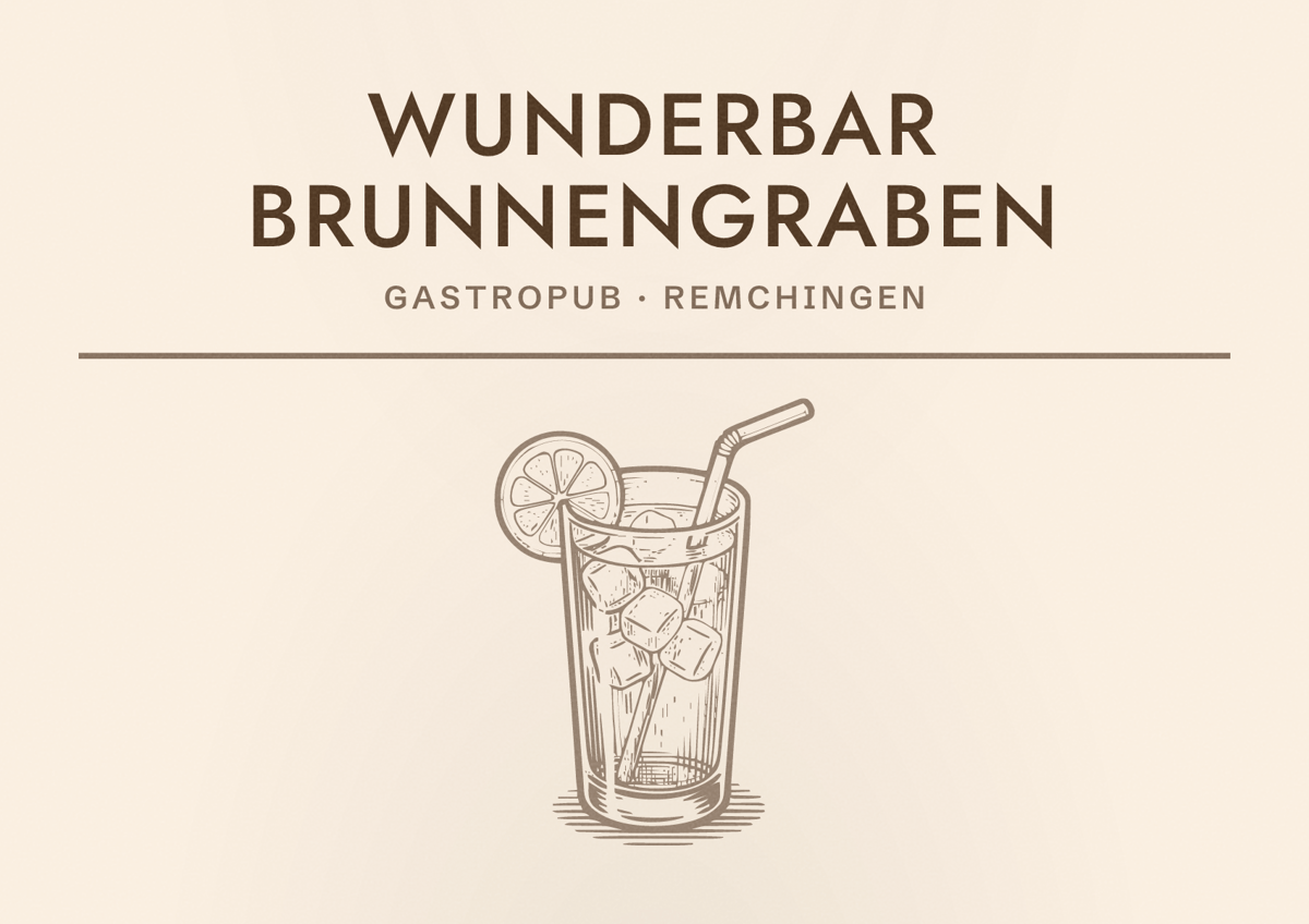 Illustriertes Poster von Wunderbar Brunnengraben, Gastropub in Remchingen