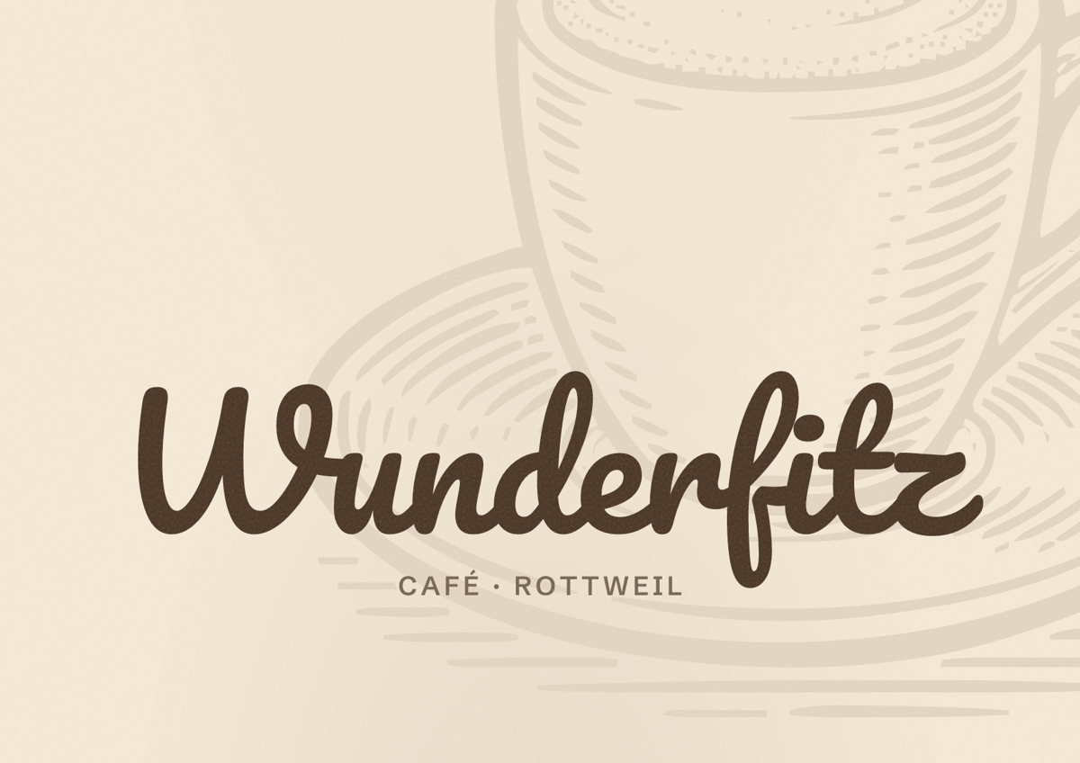 Illustriertes Poster von Wunderfitz, Café in Rottweil