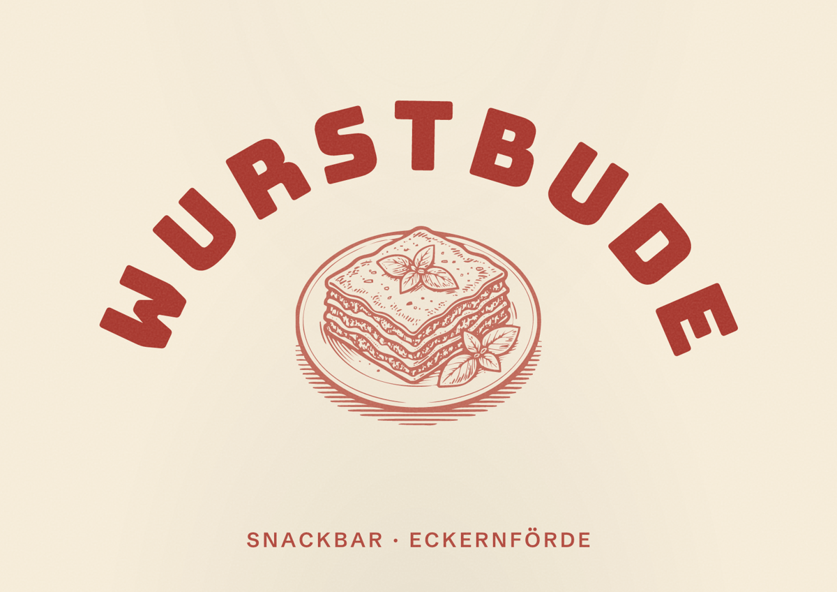 Illustriertes Poster von Wurstbude, Snackbar in Eckernförde