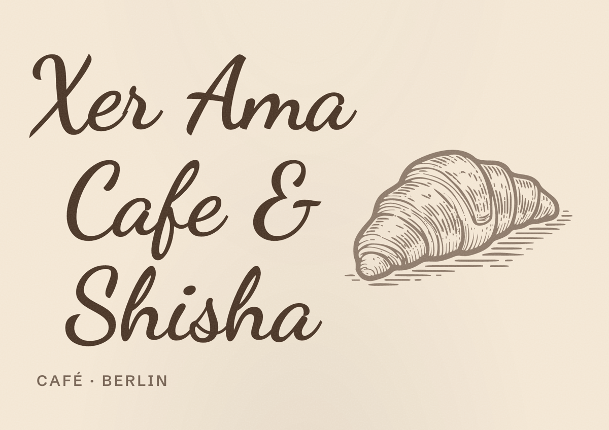 Illustriertes Poster von Xer Ama Cafe & Shisha, Café in Berlin