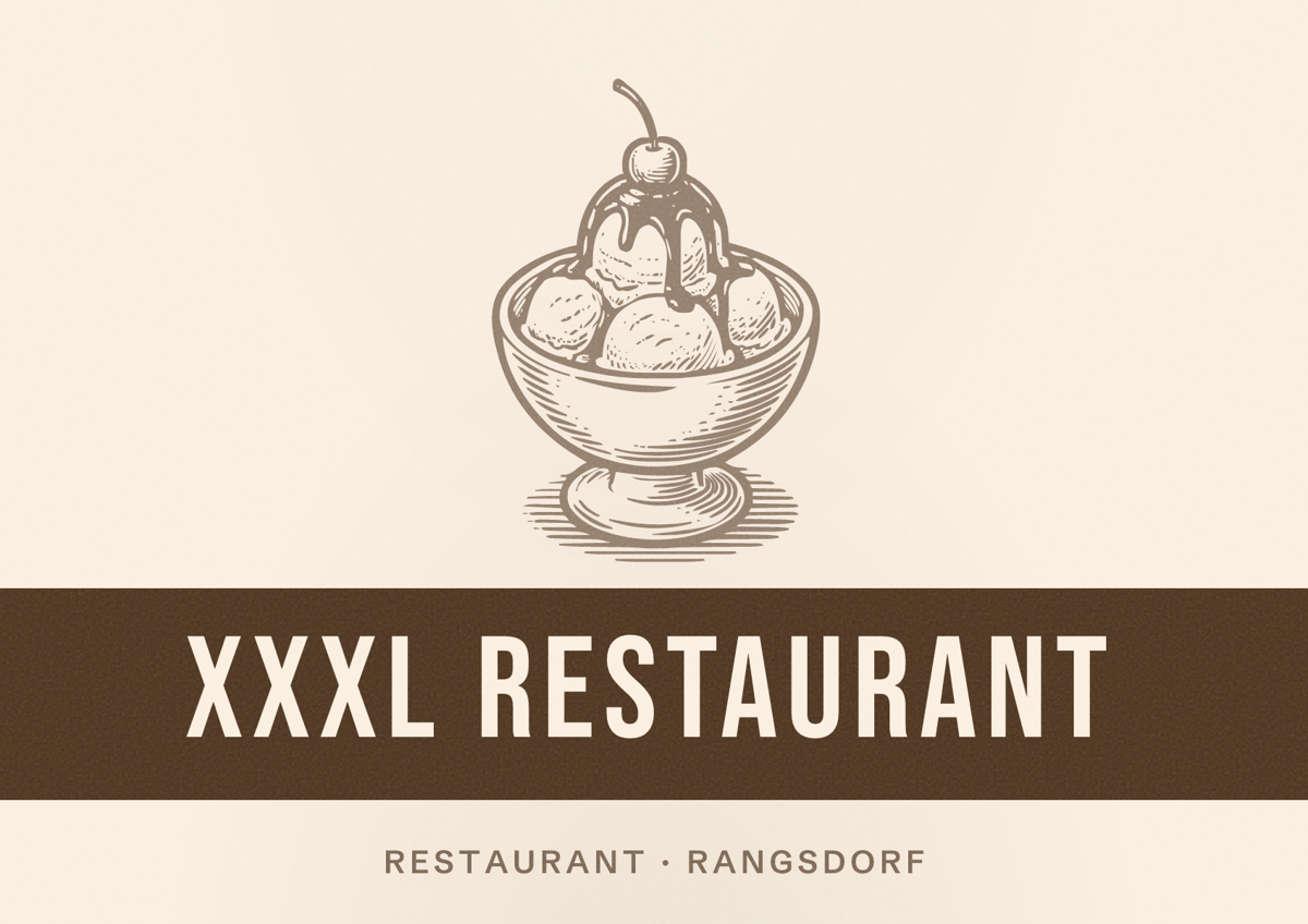 Illustriertes Poster von XXXL Restaurant, Restaurant in Rangsdorf