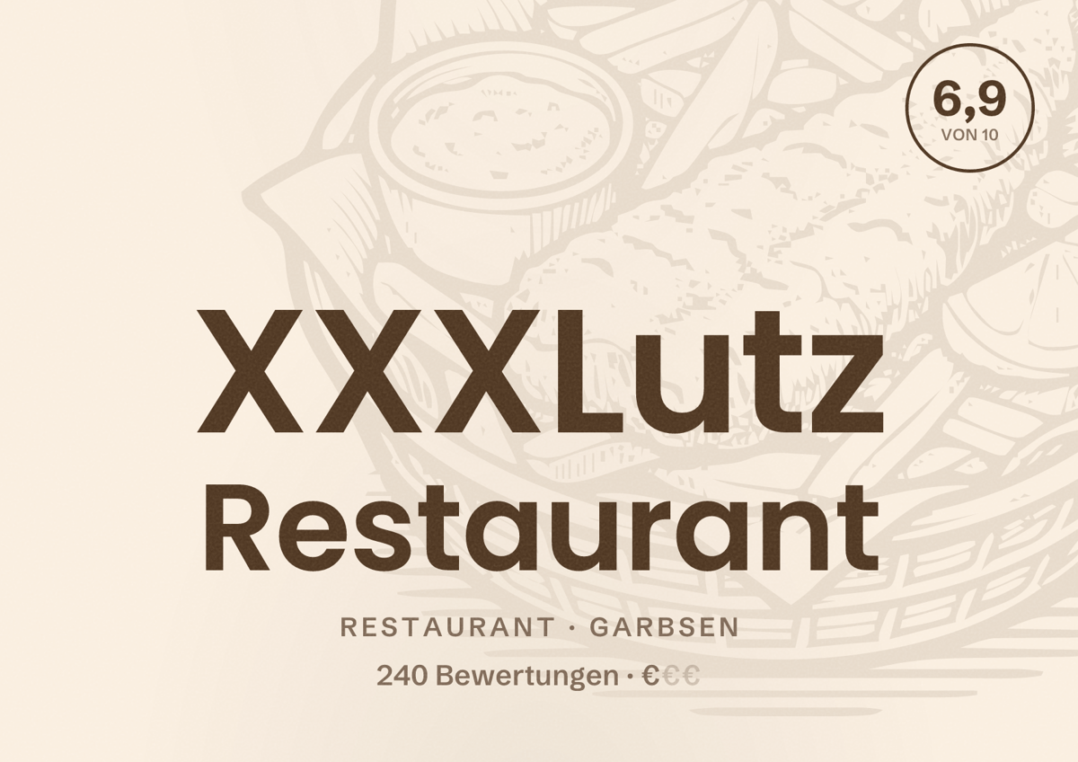 Illustriertes Poster von XXXLutz Restaurant, Restaurant in Garbsen: Bewertung 6,9 von 10 aus 240 Bewertungen, Preisniveau €