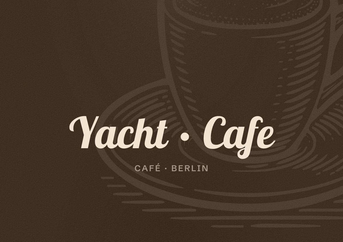 Illustriertes Poster von Yacht Cafe, Café in Berlin