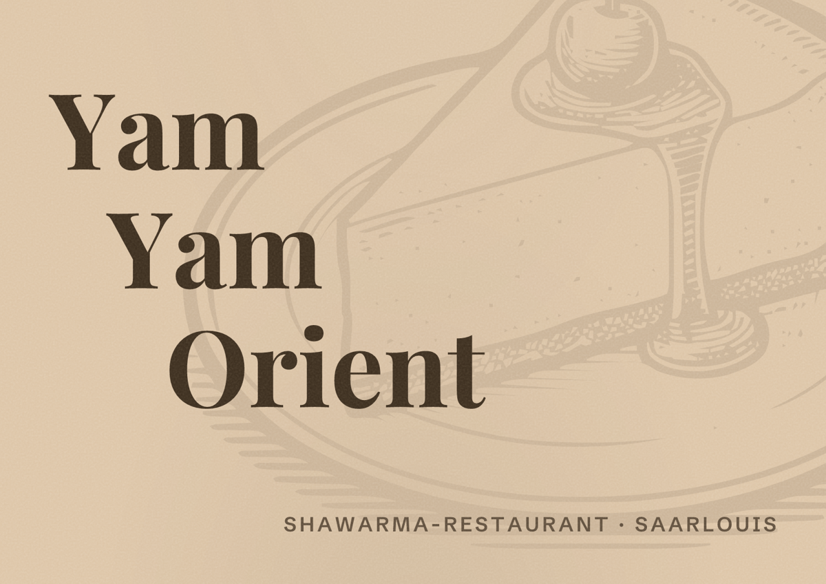 Illustriertes Poster von Yam Yam Orient, Shawarma-Restaurant in Saarlouis