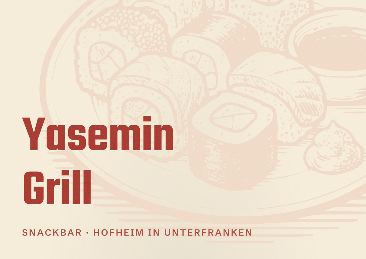 Illustriertes Poster von Yasemin Grill, Snackbar in Hofheim in Unterfranken