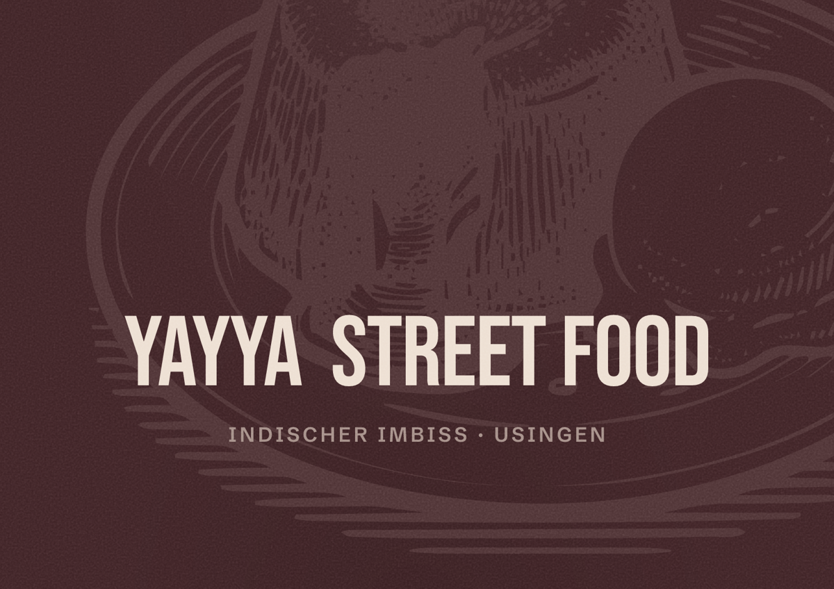 Illustriertes Poster von Yayya Street Food, Indischer Imbiss in Usingen