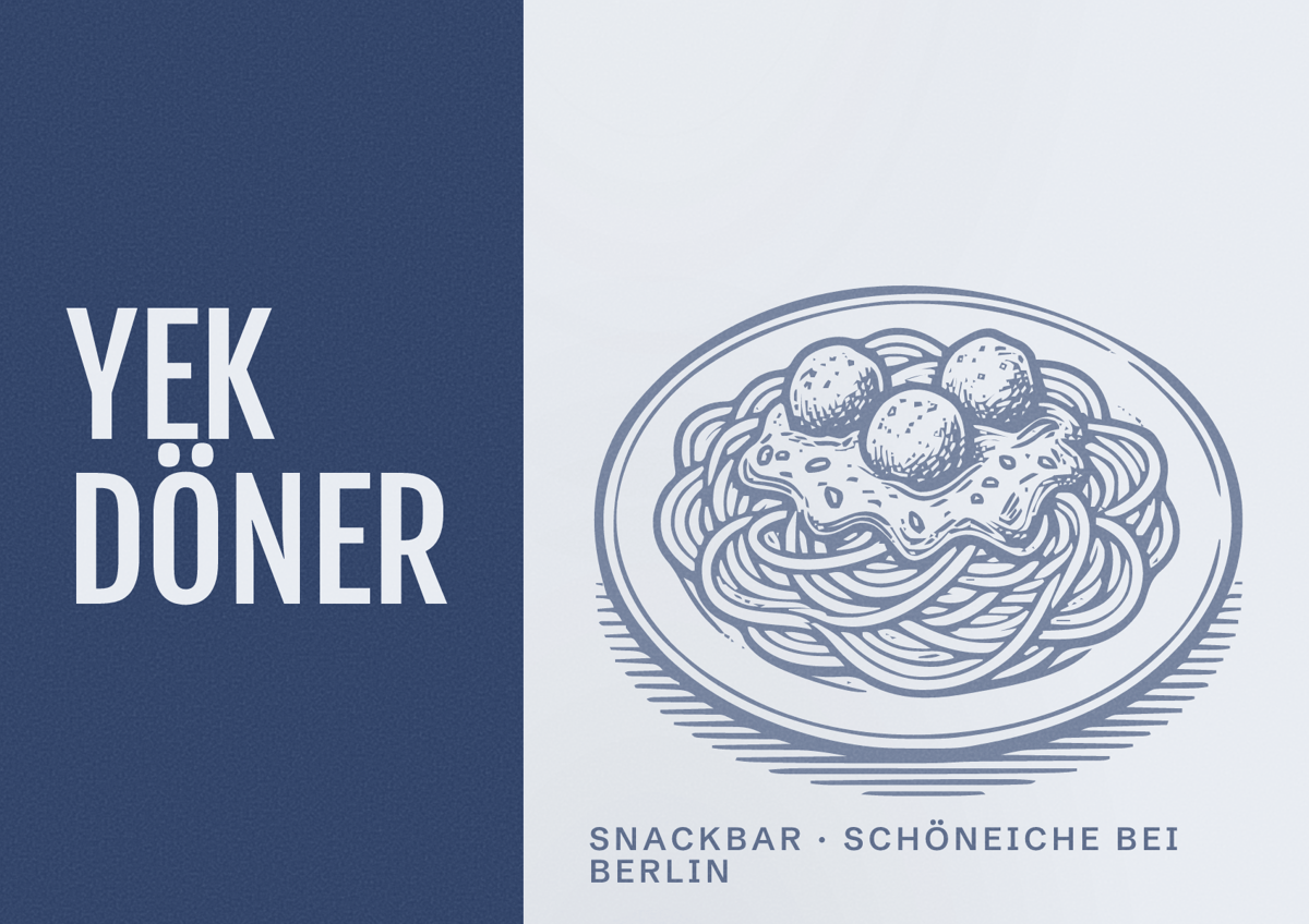 Illustriertes Poster von YEK DÖNER, Snackbar in Schöneiche bei Berlin