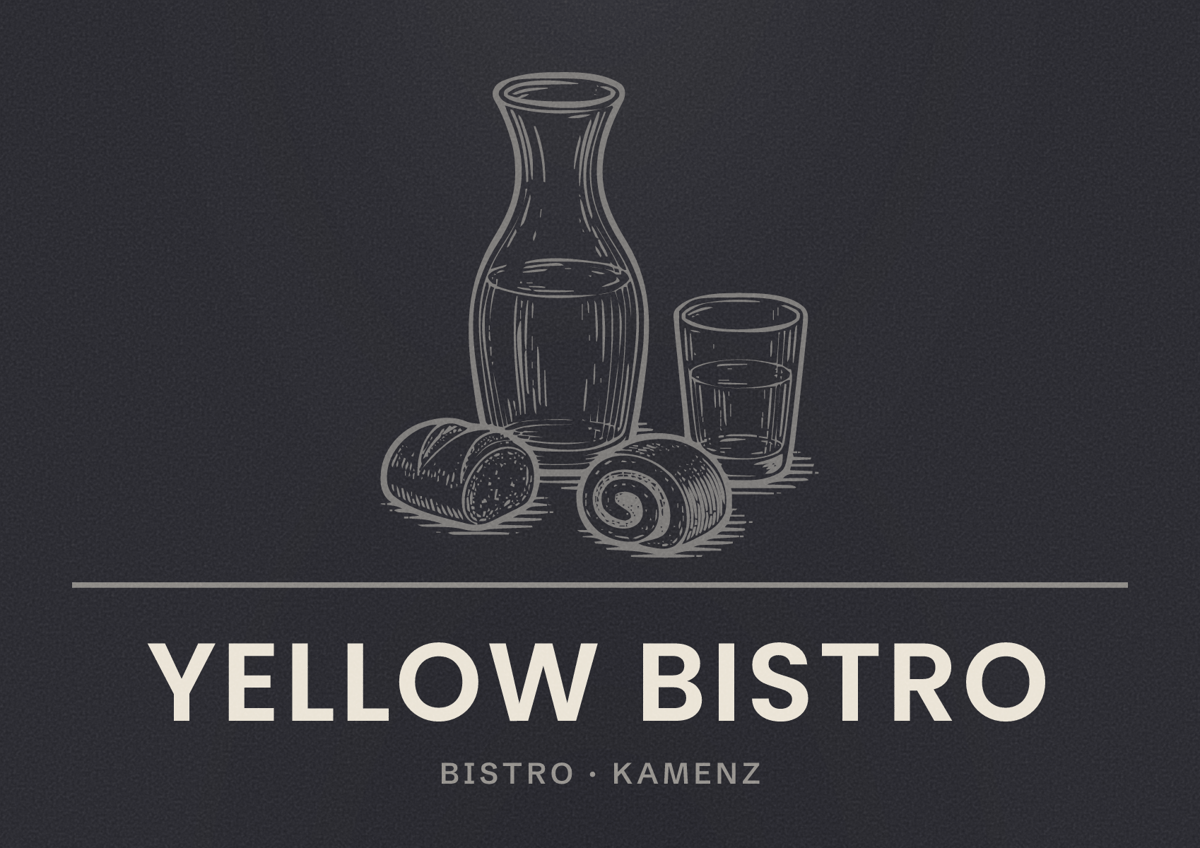 Illustriertes Poster von Yellow Bistro, Bistro in Kamenz