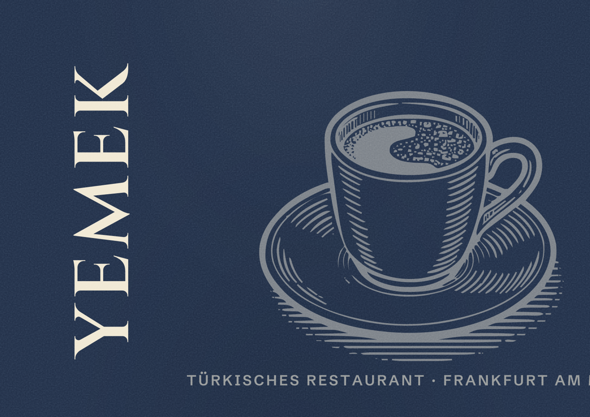 Illustriertes Poster von Yemek, Türkisches Restaurant in Frankfurt am Main