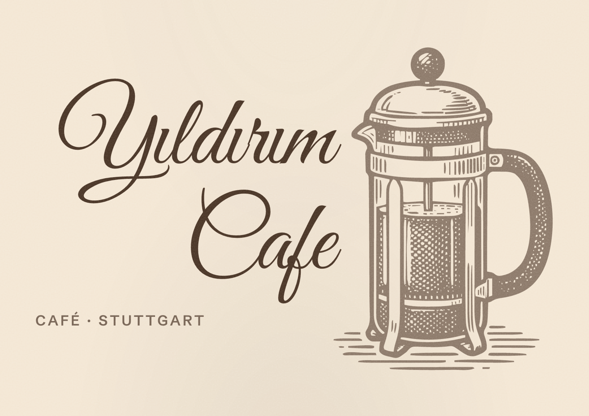 Illustriertes Poster von Yıldırım Cafe, Café in Stuttgart