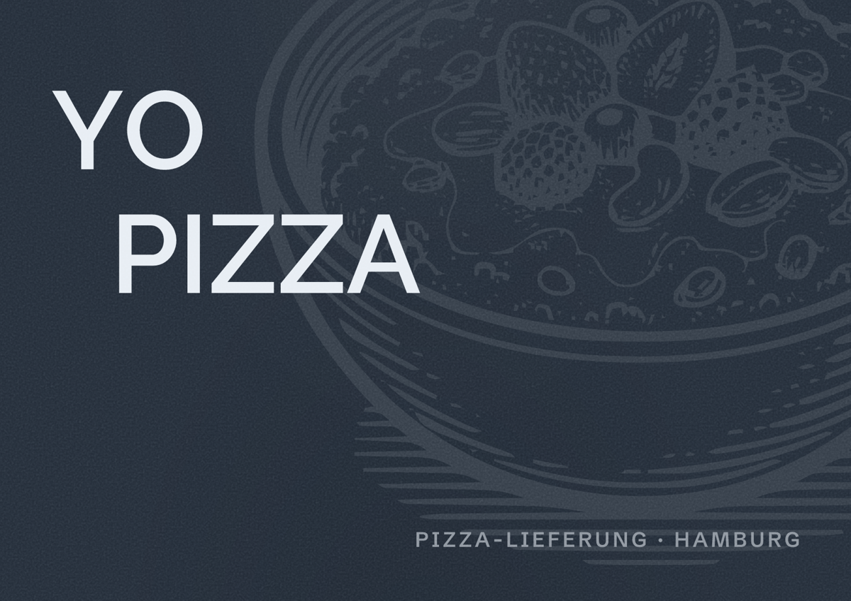 Illustriertes Poster von YO PIZZA, Pizza-Lieferung in Hamburg