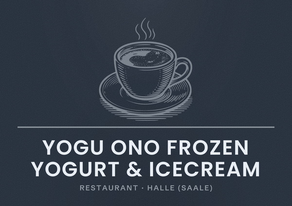 Illustriertes Poster von Yogu Ono Frozen Yogurt & Icecream, Restaurant in Halle (Saale)