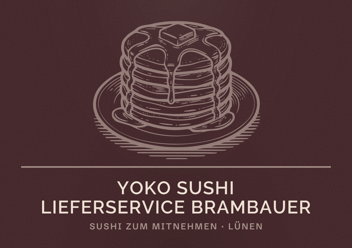Illustriertes Poster von Yoko Sushi Lieferservice Brambauer, Sushi zum Mitnehmen in Lünen