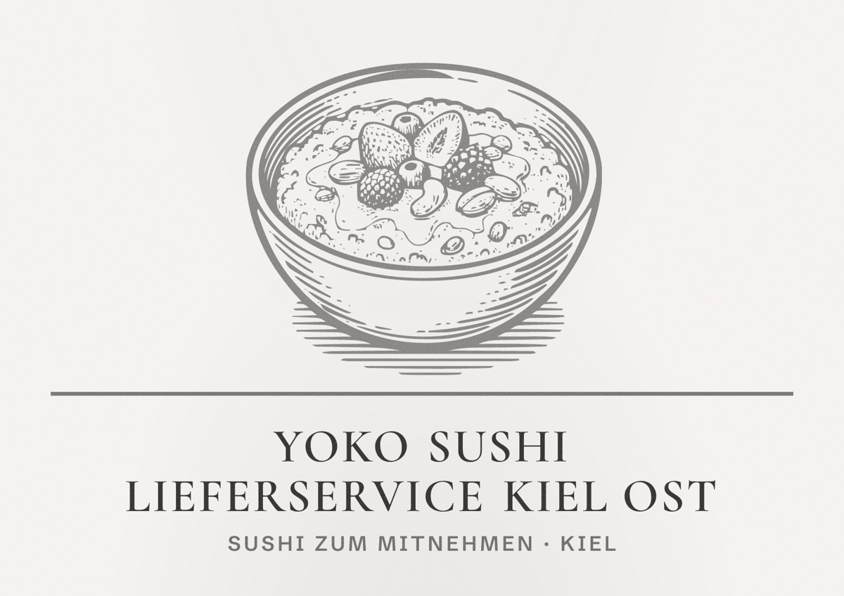 Illustriertes Poster von Yoko Sushi Lieferservice Kiel Ost, Sushi zum Mitnehmen in Kiel