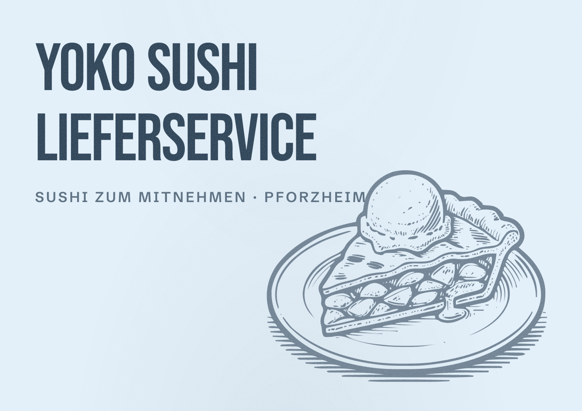 Illustriertes Poster von Yoko Sushi Lieferservice, Sushi zum Mitnehmen in Pforzheim