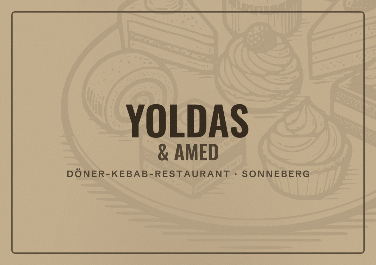 Illustriertes Poster von YOLDAS & AMED, Döner-Kebab-Restaurant in Sonneberg