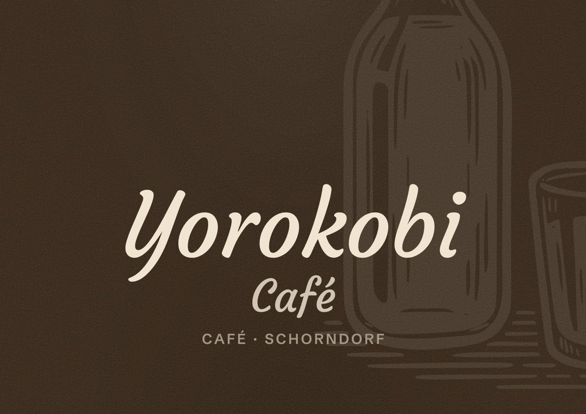 Illustriertes Poster von Yorokobi Café, Café in Schorndorf