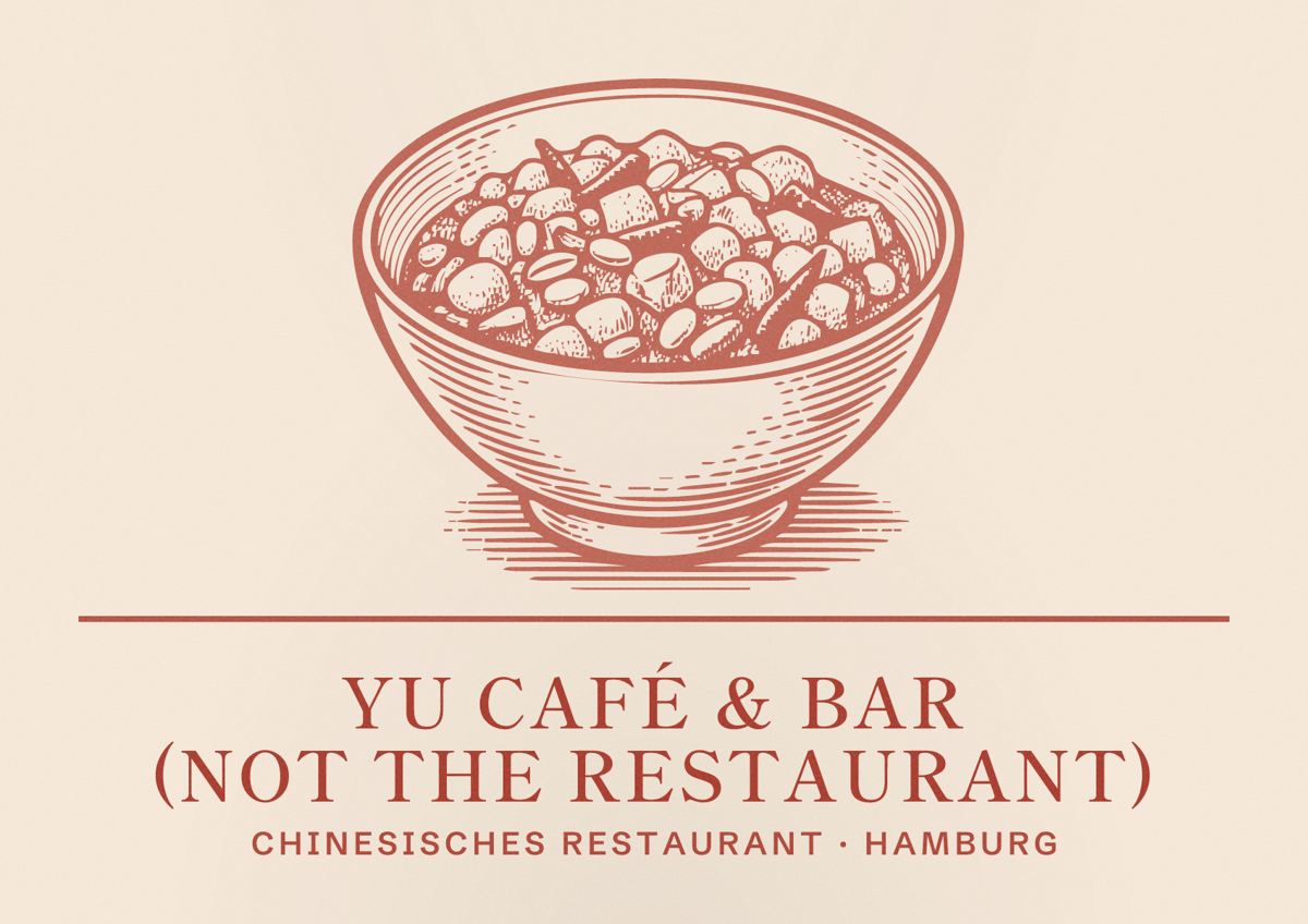 Illustriertes Poster von Yu Café & Bar (not the restaurant), Chinesisches Restaurant in Hamburg