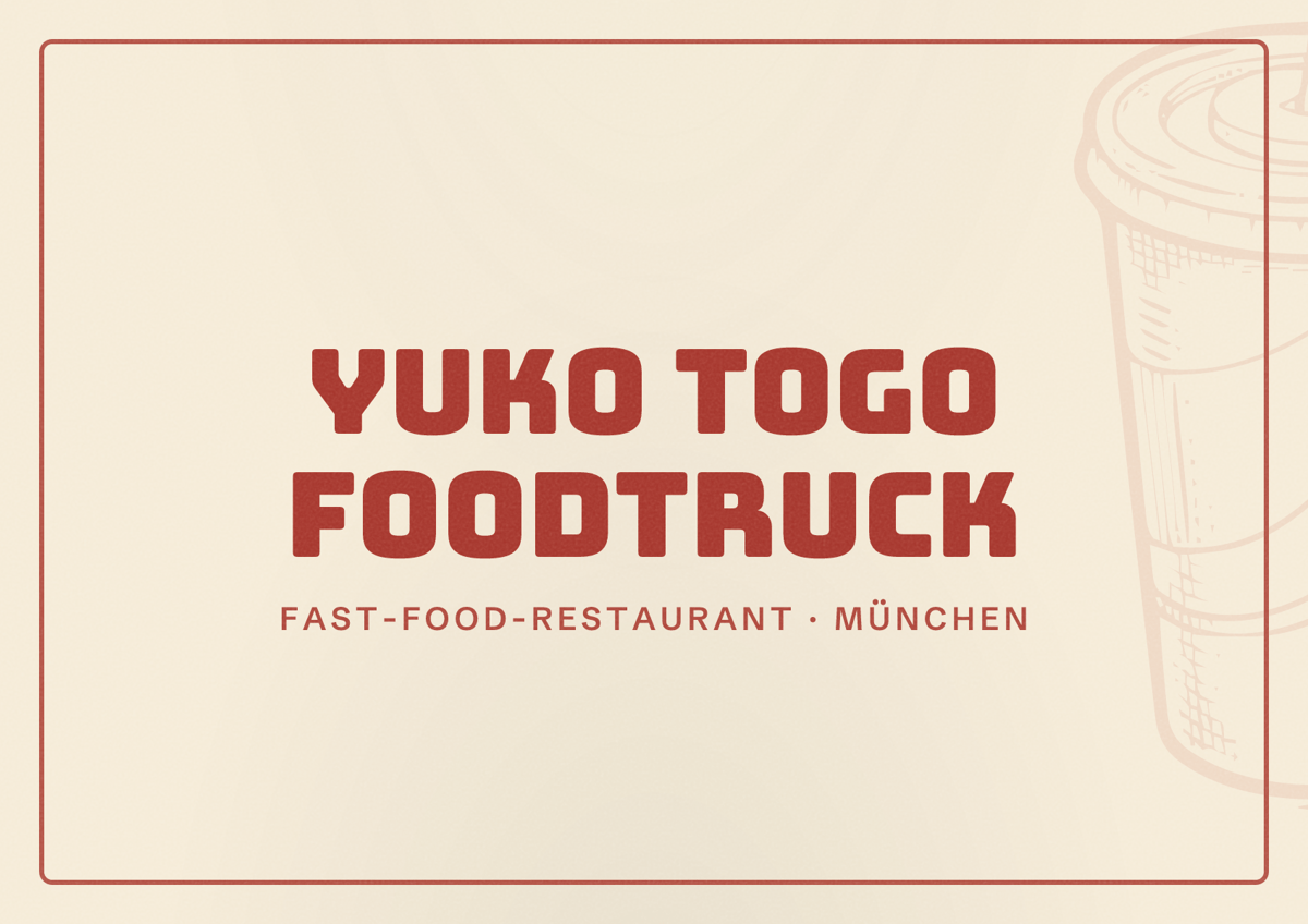 Illustriertes Poster von Yuko ToGo Foodtruck, Fast-Food-Restaurant in München