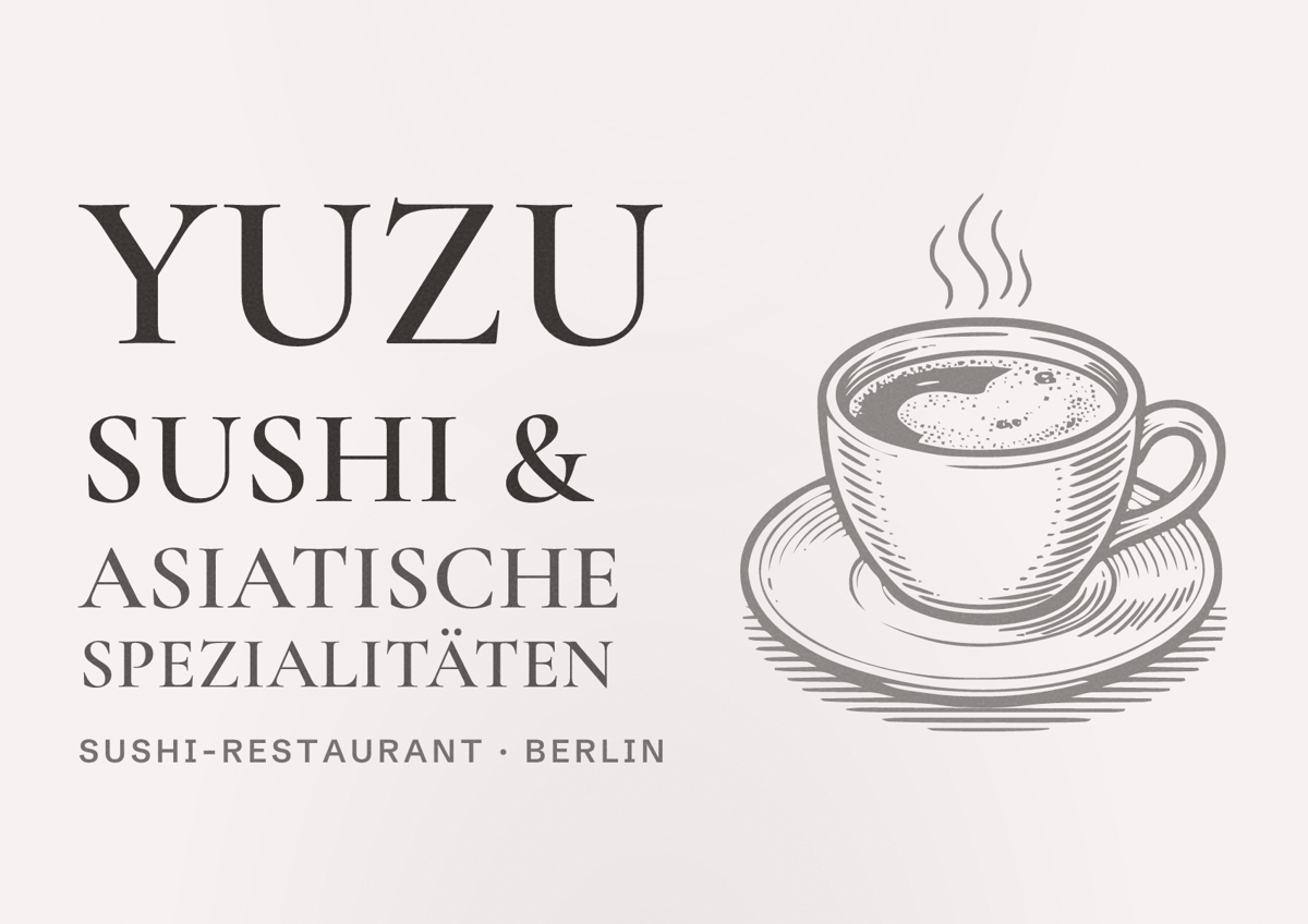 Illustriertes Poster von YUZU Sushi & asiatische Spezialitäten, Sushi-Restaurant in Berlin