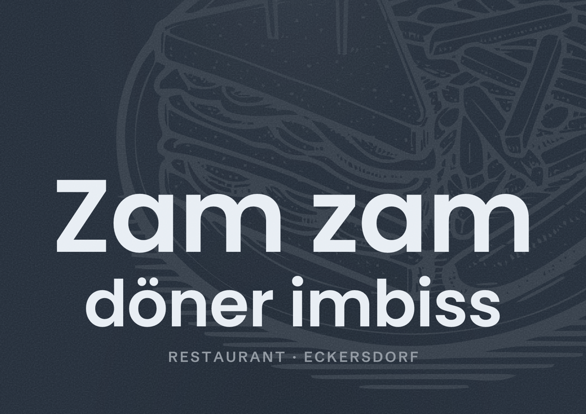 Illustriertes Poster von Zam zam döner imbiss, Restaurant in Eckersdorf