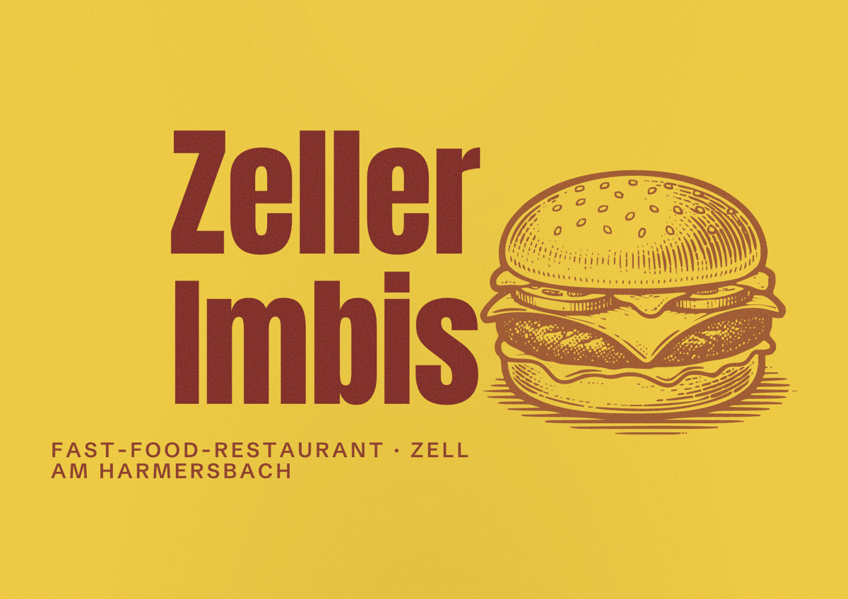 Illustriertes Poster von Zeller Imbis, Fast-Food-Restaurant in Zell am Harmersbach