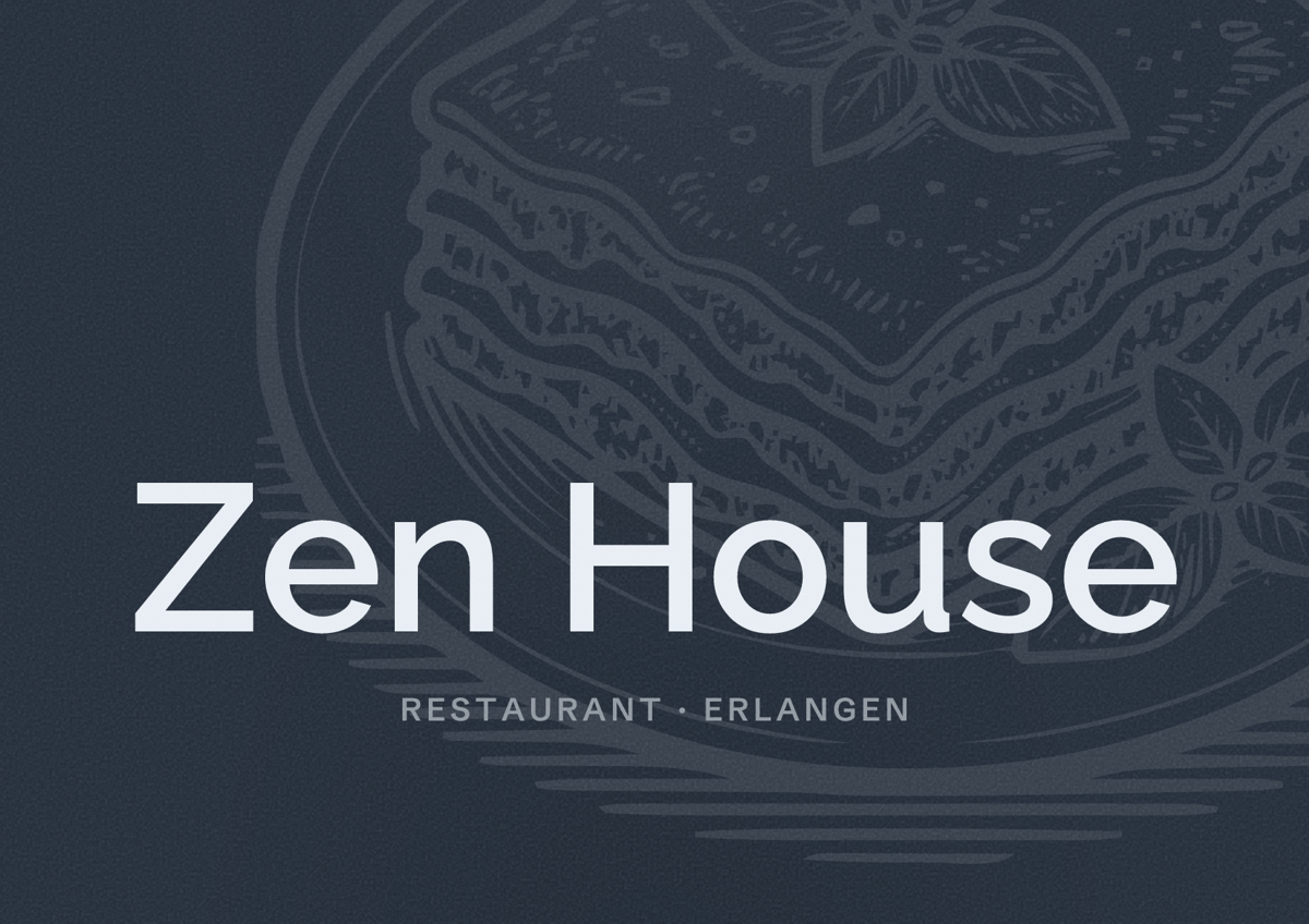 Illustriertes Poster von Zen House, Restaurant in Erlangen