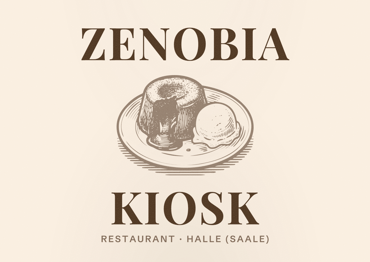 Illustriertes Poster von Zenobia Kiosk, Restaurant in Halle (Saale)
