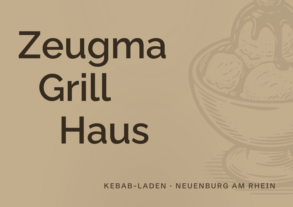 Illustriertes Poster von Zeugma Grill Haus, Kebab-Laden in Neuenburg am Rhein