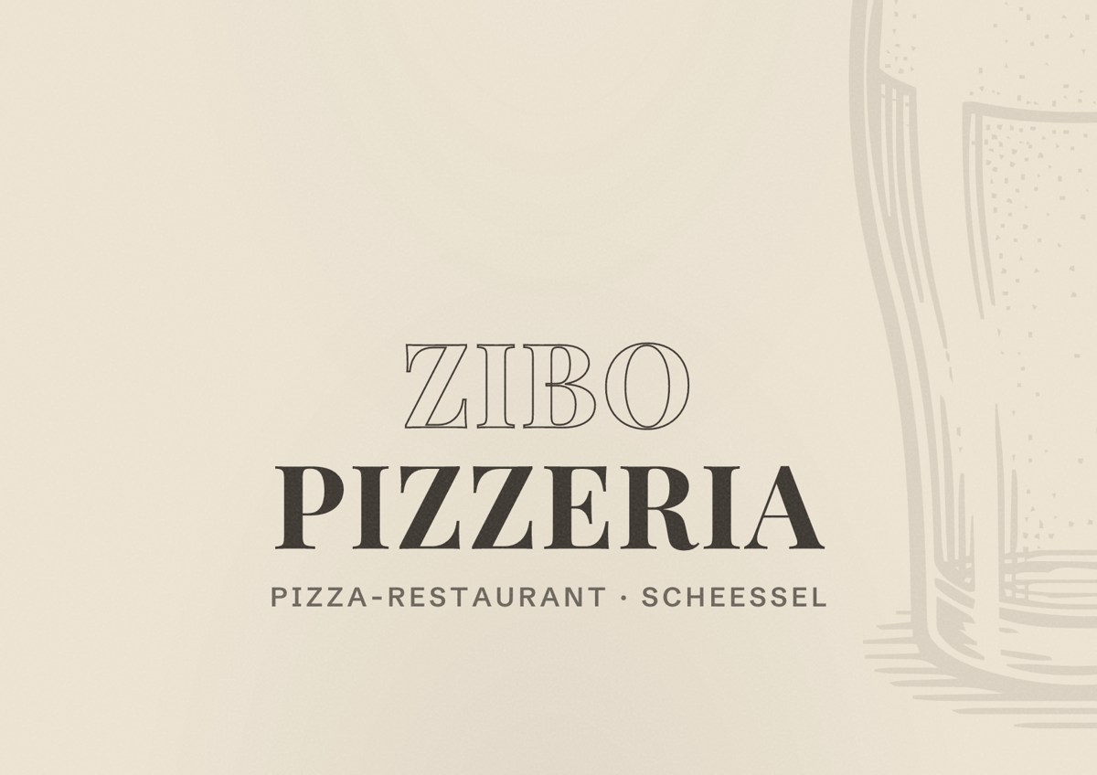 Illustriertes Poster von Zibo Pizzeria, Pizza-Restaurant in Scheeßel