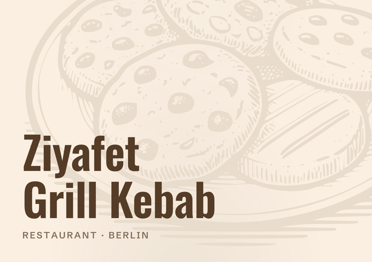 Illustriertes Poster von Ziyafet Grill Kebab, Restaurant in Berlin