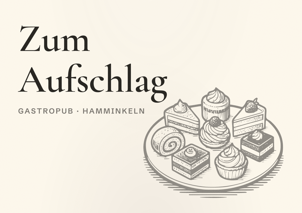 Illustriertes Poster von Zum Aufschlag, Gastropub in Hamminkeln
