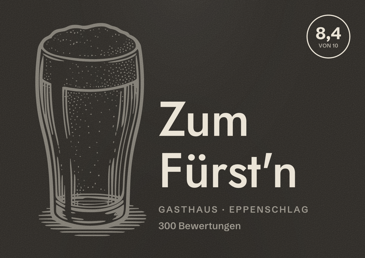 Illustriertes Poster von Zum Fürst'n, Gasthaus in Eppenschlag: Bewertung 8,4 von 10 aus 300 Bewertungen
