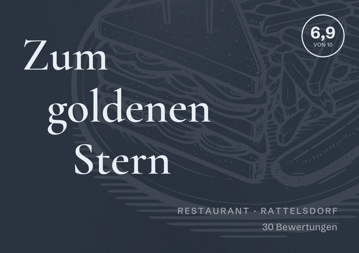 Illustriertes Poster von Zum goldenen Stern, Restaurant in Rattelsdorf: Bewertung 6,9 von 10 aus 30 Bewertungen
