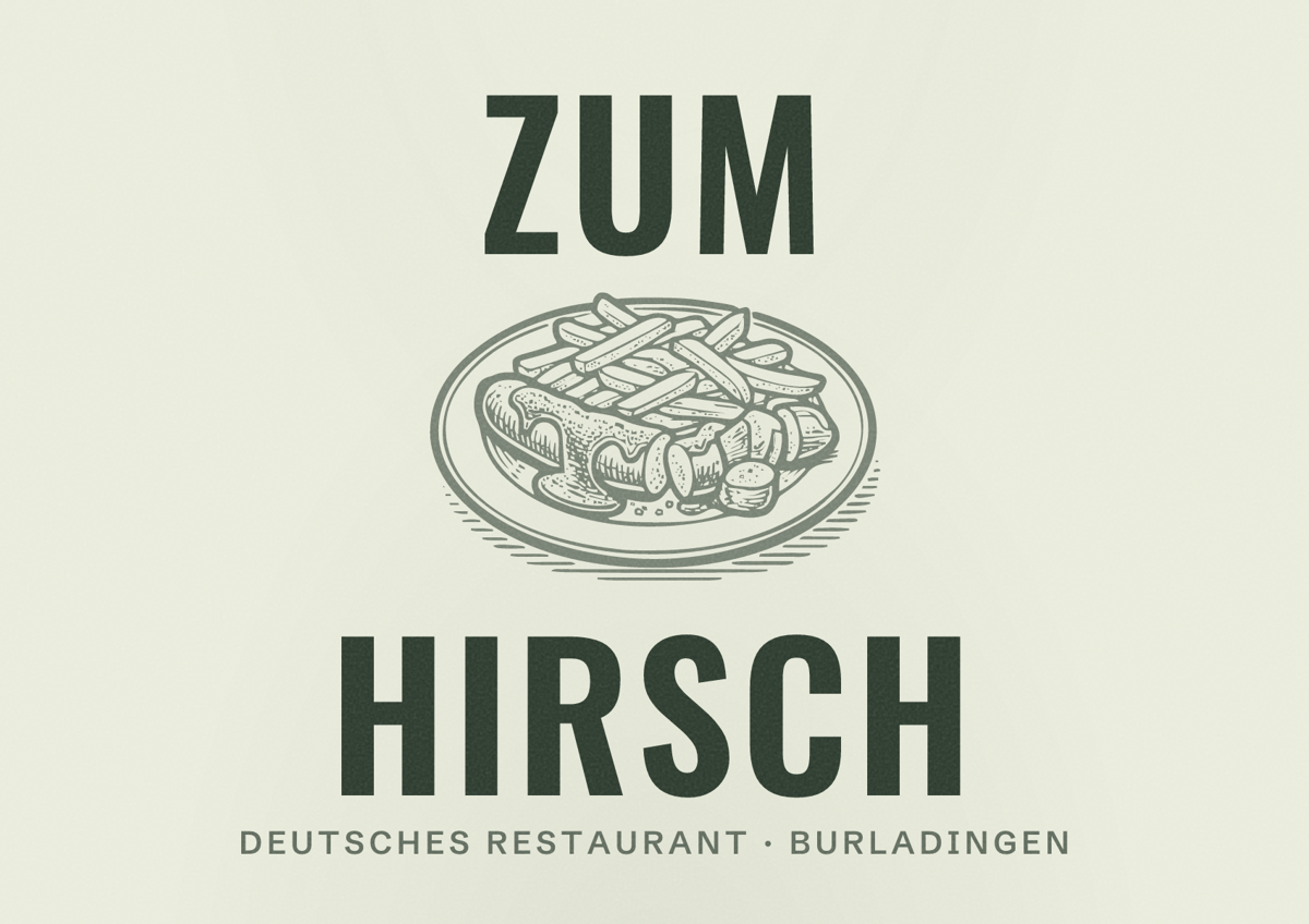 Illustriertes Poster von Zum Hirsch, Deutsches Restaurant in Burladingen