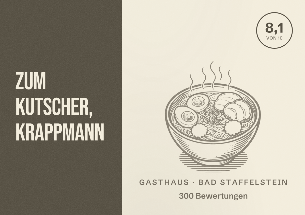 Illustriertes Poster von Zum Kutscher, Krappmann, Gasthaus in Bad Staffelstein: Bewertung 8,1 von 10 aus 300 Bewertungen