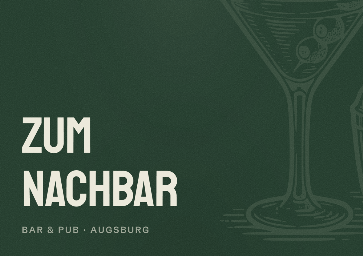 Illustriertes Poster von ZUM NachBAR, Bar & Pub in Augsburg