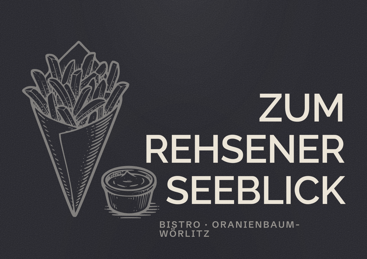 Illustriertes Poster von ZUM REHSENER SEEBLICK, Bistro in Oranienbaum-Wörlitz
