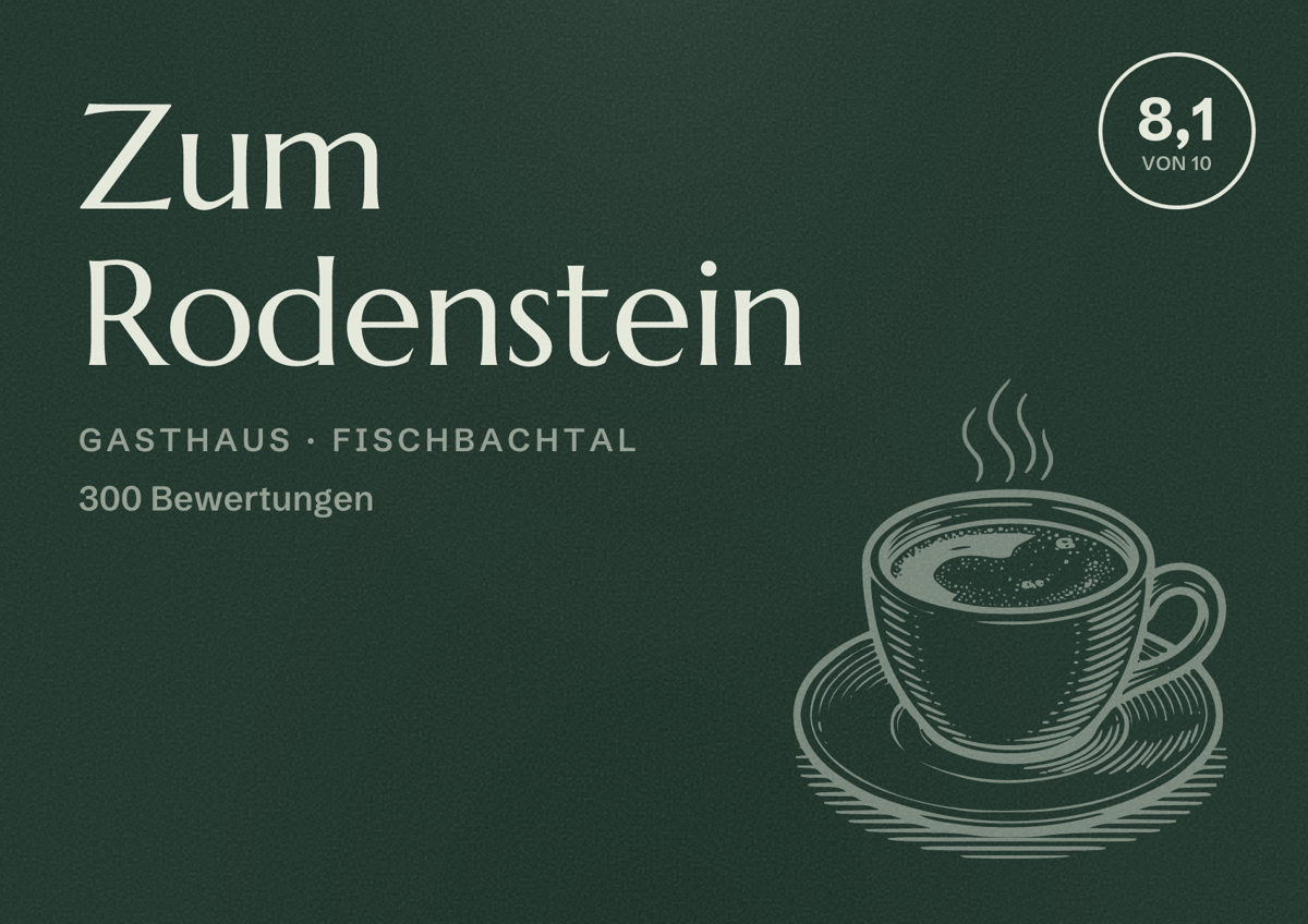 Illustriertes Poster von Zum Rodenstein, Gasthaus in Fischbachtal: Bewertung 8,1 von 10 aus 300 Bewertungen
