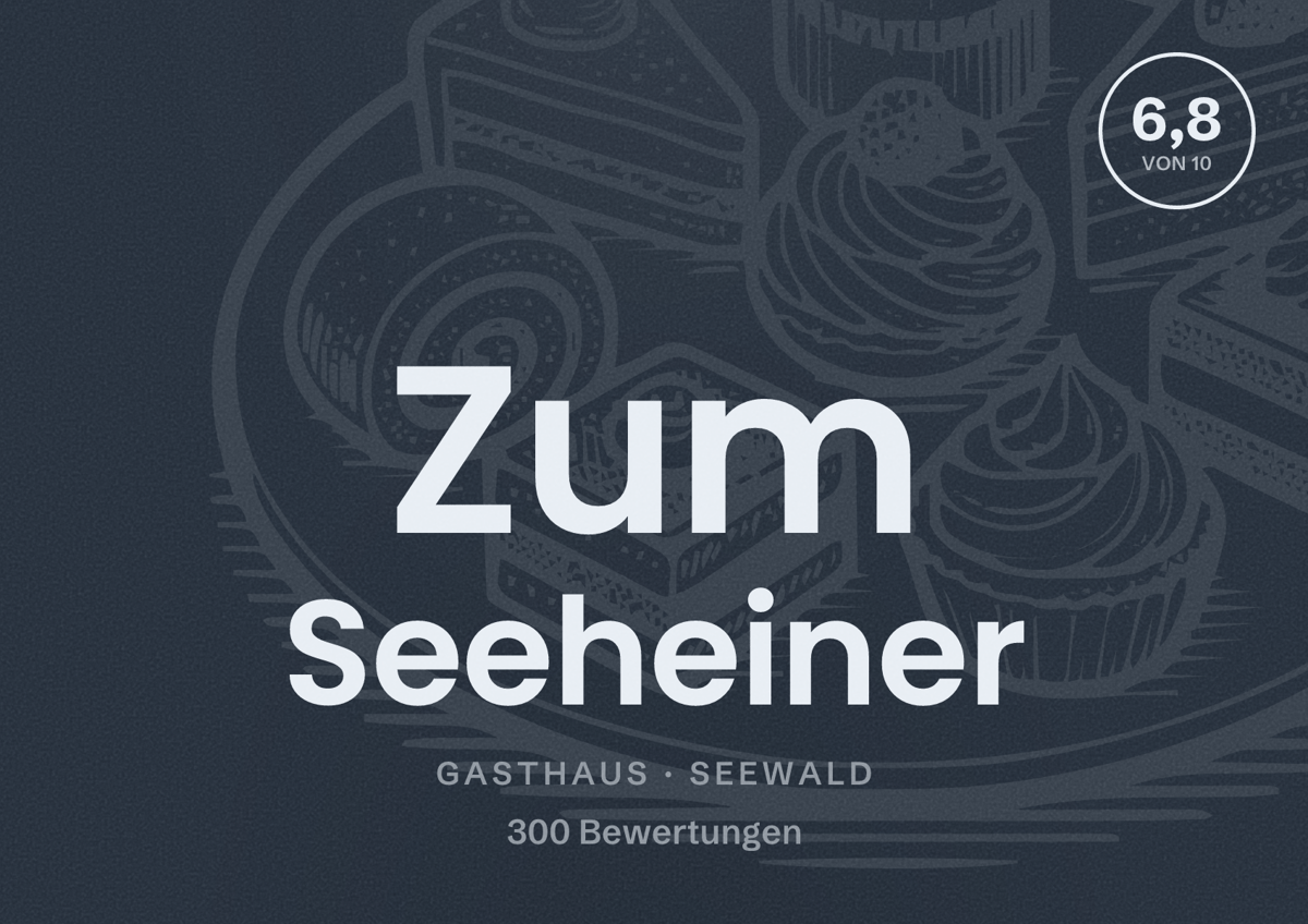 Illustriertes Poster von Zum Seeheiner, Gasthaus in Seewald: Bewertung 6,8 von 10 aus 300 Bewertungen