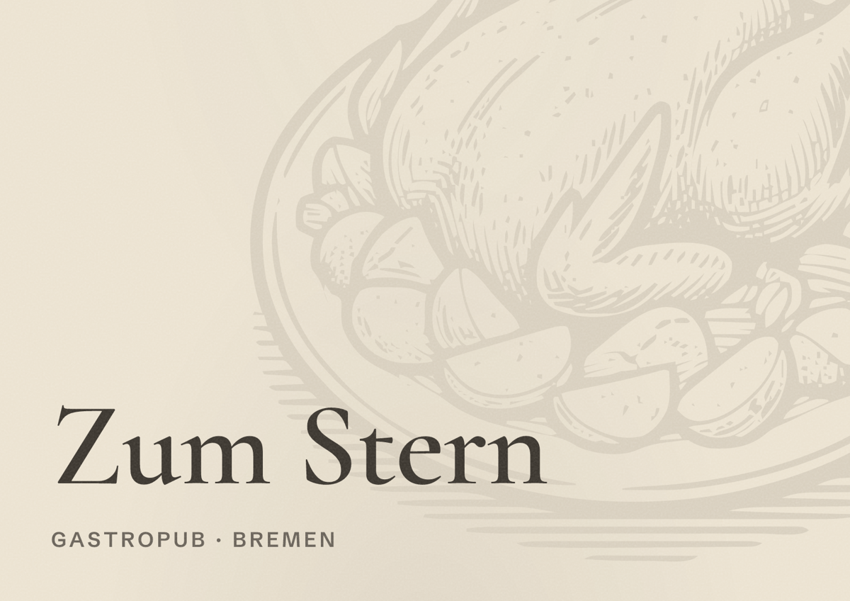 Illustriertes Poster von Zum Stern, Gastropub in Bremen