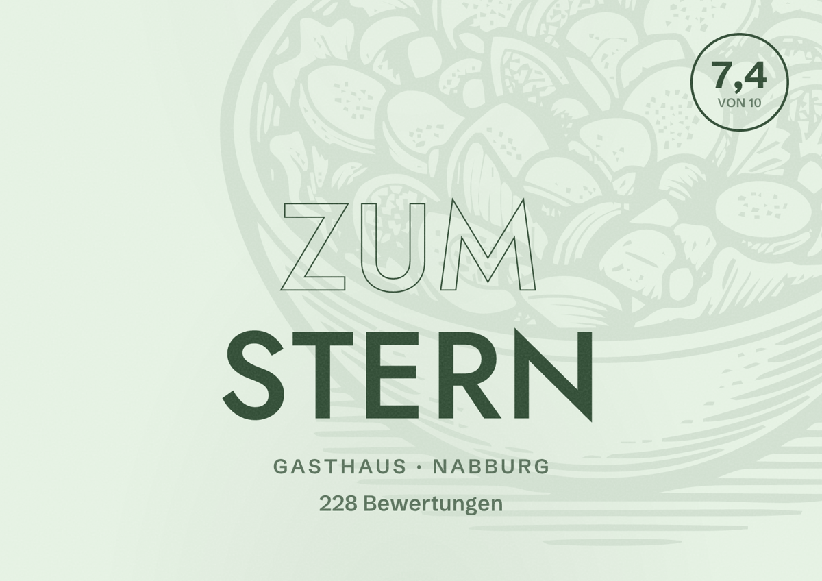 Illustriertes Poster von Zum Stern, Gasthaus in Nabburg: Bewertung 7,4 von 10 aus 228 Bewertungen