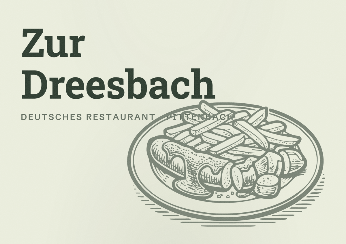 Illustriertes Poster von Zur Dreesbach, Deutsches Restaurant in Pittenbach