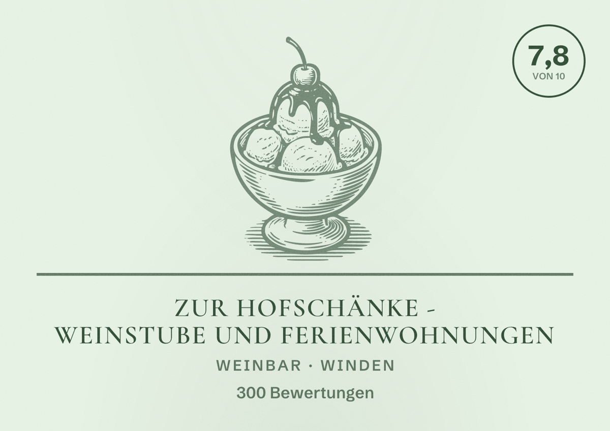 Illustriertes Poster von Zur Hofschänke - Weinstube und Ferienwohnungen, Weinbar in Winden: Bewertung 7,8 von 10 aus 300 Bewertungen