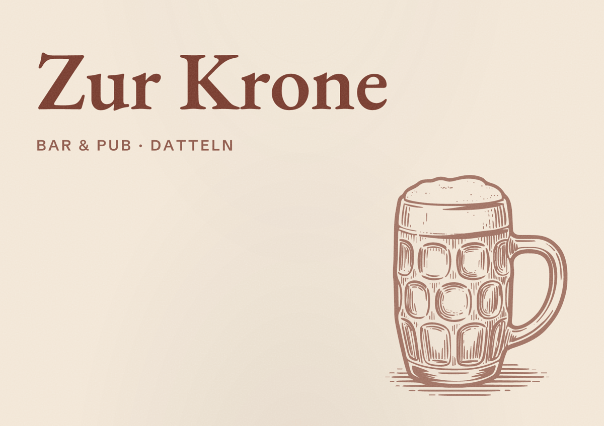 Illustriertes Poster von Zur Krone, Bar & Pub in Datteln