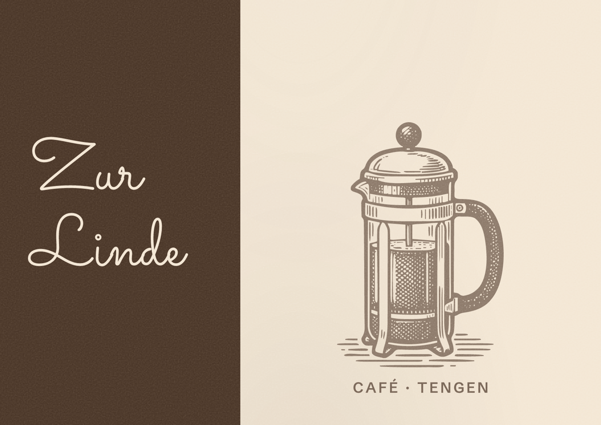 Illustriertes Poster von Zur Linde, Café in Tengen