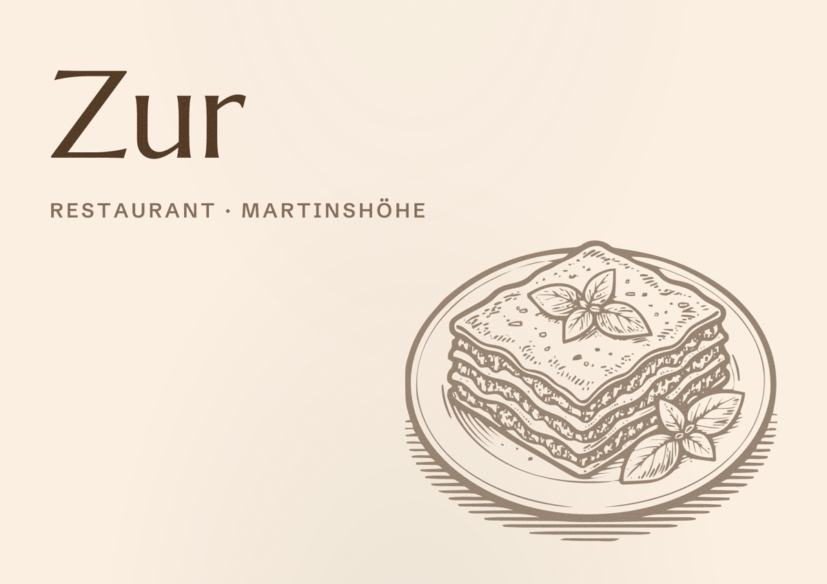 Illustriertes Poster von Zur, Restaurant in Martinshöhe