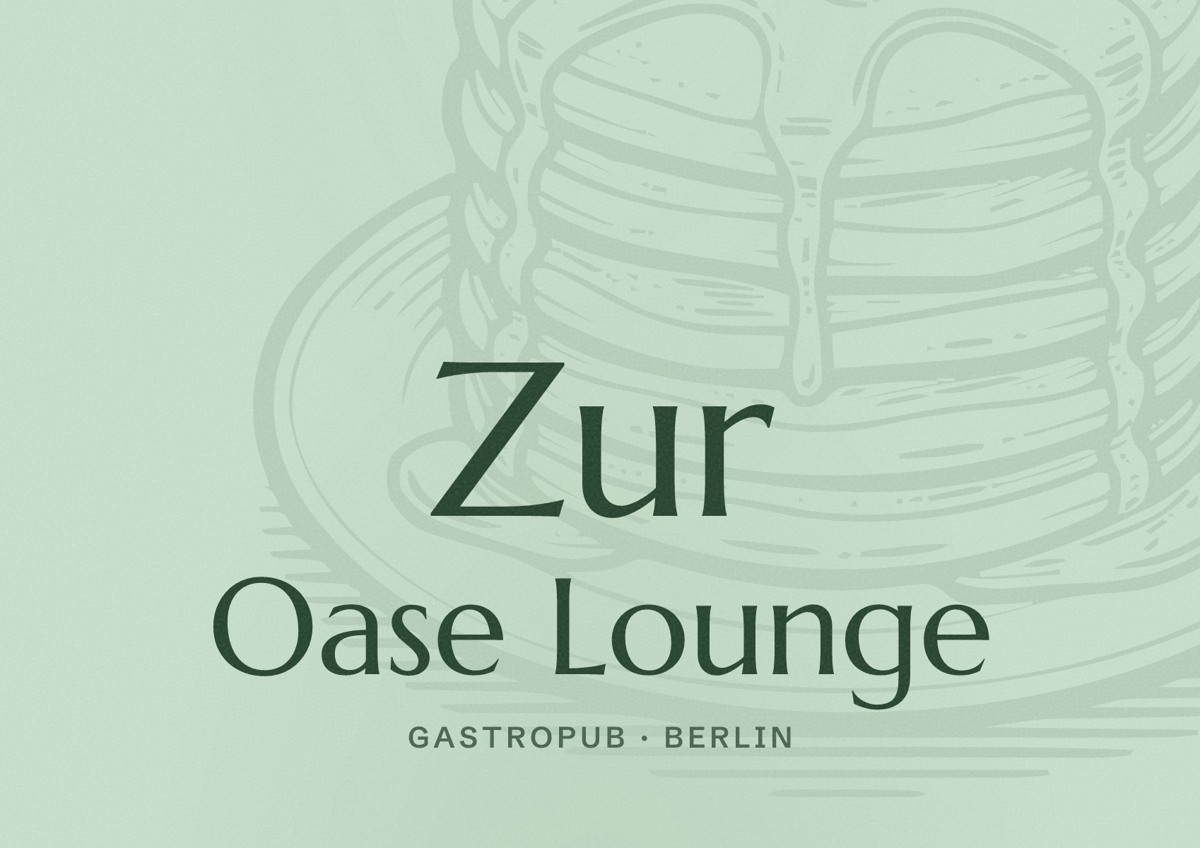Illustriertes Poster von Zur Oase Lounge, Gastropub in Berlin