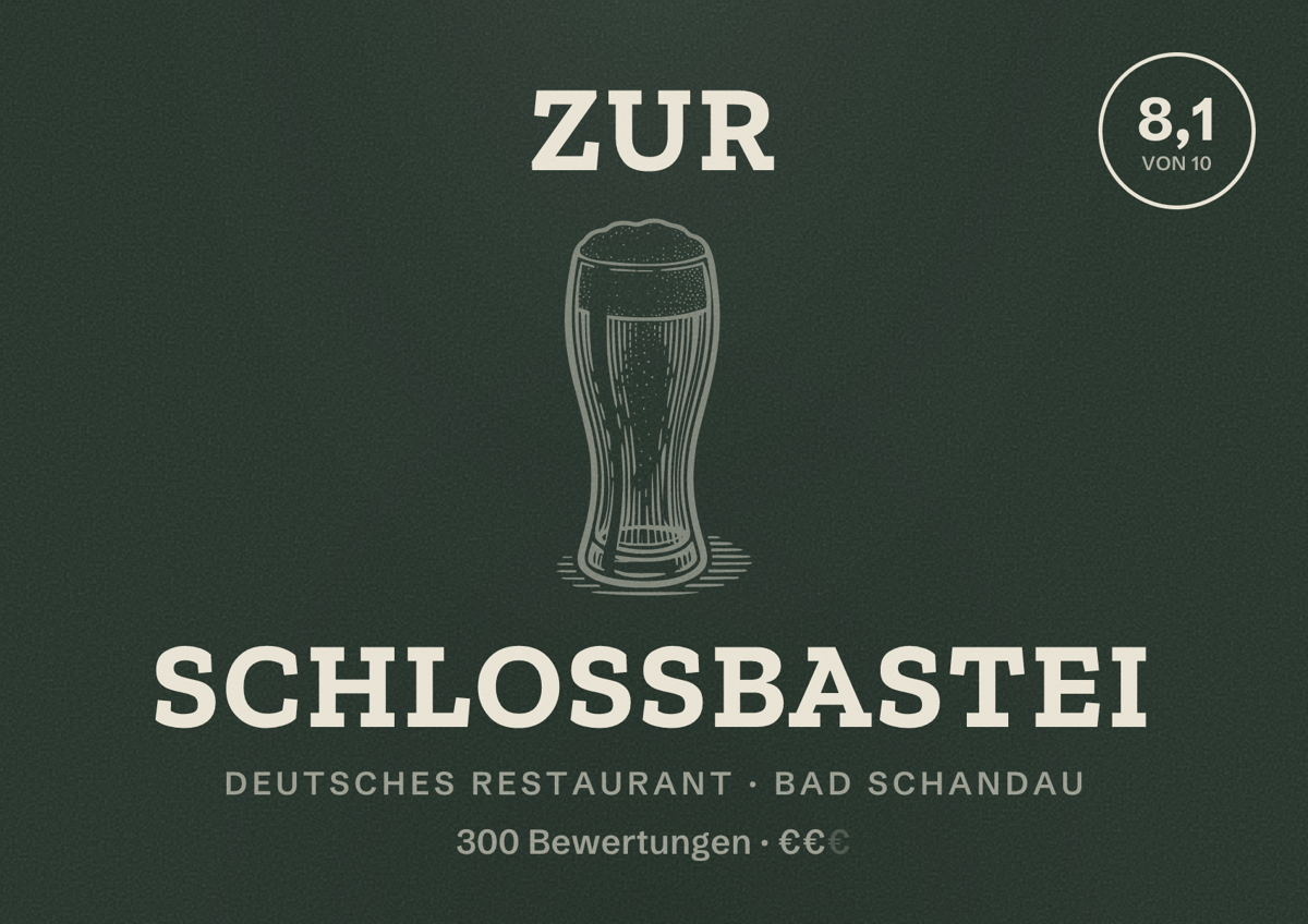 Illustriertes Poster von Zur Schlossbastei, Deutsches Restaurant in Bad Schandau: Bewertung 8,1 von 10 aus 300 Bewertungen, Preisniveau €€