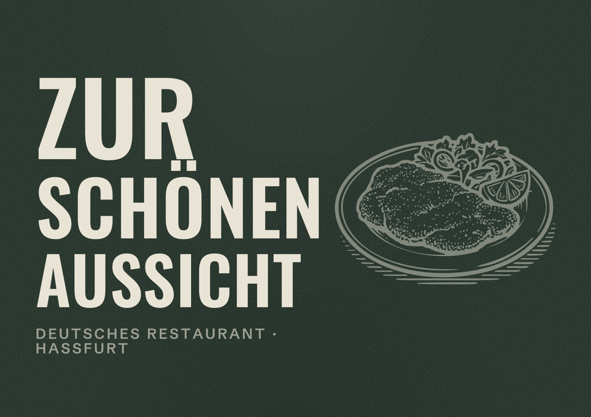 Illustriertes Poster von Zur Schönen Aussicht, Deutsches Restaurant in Haßfurt